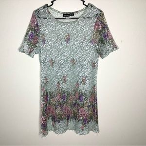 < Vtg Sharade of California Sheer Lace Mini Dress >